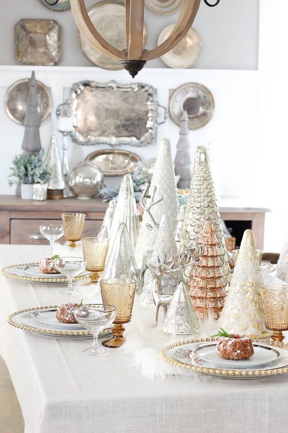 Uređenje doma u duhu Božića elegantni stol